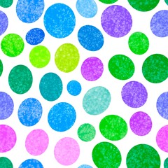 Abstract circle seamless watercolor polka dots pattern for fabrics and wrapping paper and kids clothes print