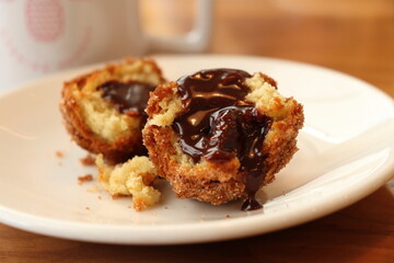 Donuts dipped in chocolate 