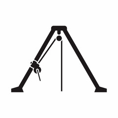 Confined space work rescue tripod and winch icon. - obrazy, fototapety, plakaty
