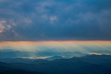 Naklejka na ściany i meble Blue Ridge mountains sunrise