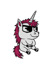 Cooles Sonnenbrille Einhorn Comic 