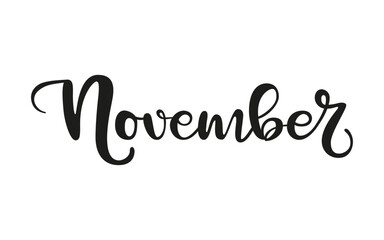 Months of the year. A beautiful and editable vector design of month November for a calendar, schedule, bullet journal, annual report, planner and agenda. 