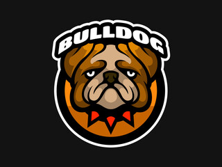 Bulldog Head Awesome Logo illustration