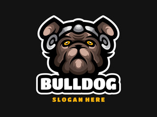 Bulldog Head Creative Logo Illustration