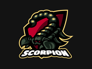 Awesome Scorpio Dark Logo Illustration
