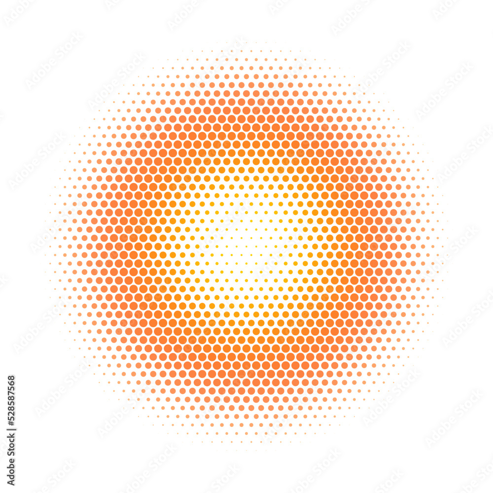 Wall mural Abstract Sun Halftone Gradient Vector Illustration Isolated on White