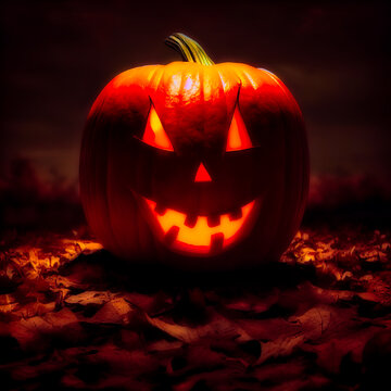 3d illustration of a scary pumpkin for Halloween