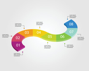 timeline graph chart template for infographic for presentation for 8 element