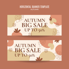 Set of abstract autumn backgrounds for social media stories or web banners. Use for event invitation, discount voucher, advertising.