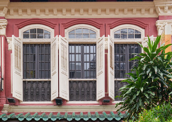 Facade of the old European building style in Singapore.