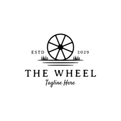vintage cart wheel logo design