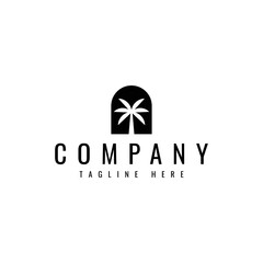 simple palm tree logo design