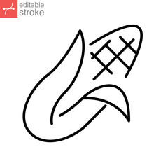 corn cobs icon. nature vegetable food. Vegetarian, vegan, harvest for topics like food, healthy eating, dieting. editable stroke. vector illustration. design on white background. EPS 10