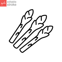 Asparagus icon. Nature vegetable food. sparrow grass Vegan natural bio. Dietary edible plant. asparagus sprout bundle. vegetarian outline style. vector illustration. design on white background. EPS 10