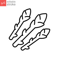 Asparagus icon. Nature vegetable food. sparrow grass Vegan natural bio. Dietary edible plant. asparagus sprout bundle. vegetarian outline style. vector illustration. design on white background. EPS 10