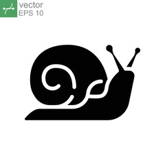 Snail icon, slug. Simple moving snail symbol shelled gastropod Animal, mollusk invertebrates logo pictogram.  silhouette sign. solid style. Vector illustration. design on white background. EPS 10