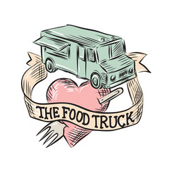Food Truck Heart Fork Etching