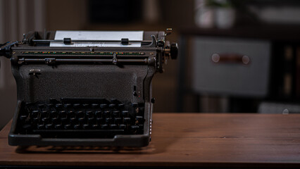 Fototapeta na wymiar vintage typewriter with paper