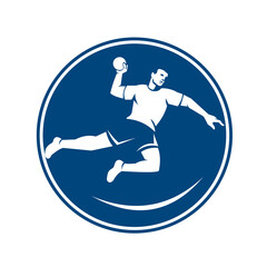Handball Player Jumping Throwing Ball Icon