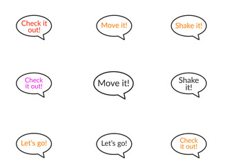 set of speech bubbles