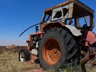 old rusty tractor