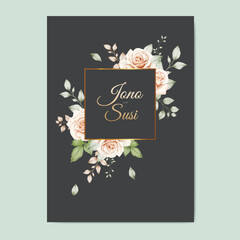 Hand drawn wedding card template