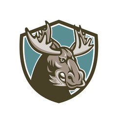 Angry Moose Mascot Shield