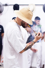 sacred jurema spiritism in ritual of Brazilian religion of African descent.