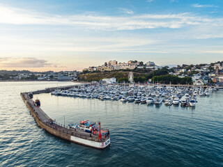 Fototapeta premium Torquay Harbour and Marina, English Riviera from a drone, Devon, England, Europe 