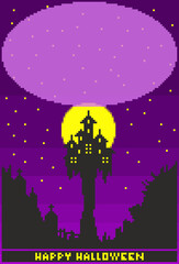 ハロウィンのピクセルアート