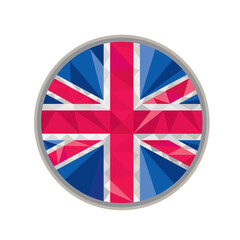 Union Jack UK GB Flag Circle Low Polygon