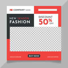 New season fashion sale social media post template