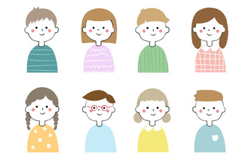 かわいい子どもたちのアイコン　男の子　女の子