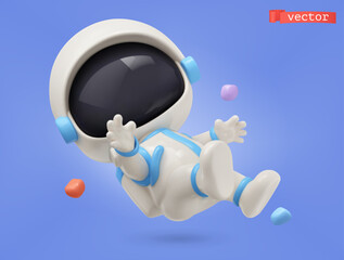 Astronaut 3d vector cartoon illustration © Natis