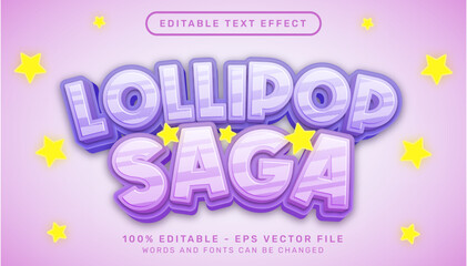 lollipop saga 3d text effect and editable text effect