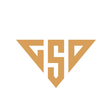 Letter GSO logo design, triangle shape typography logo, geometric style monogram logo