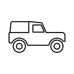 line art pickup truck, big wheels