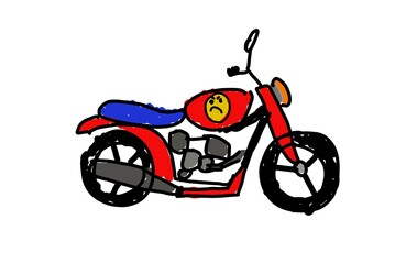 Obraz premium dibujo infantil moto