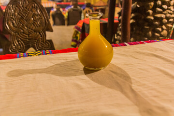 Tej (local honey wine) in a traditional glass, Ethiopia