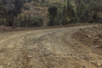 Rural dusty road near Lalibela, Ethiopia