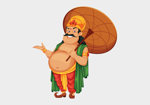 Happy Onam Festival Kerala King Mahabali