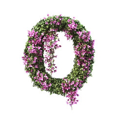 3d rendering of Bougainvillea alphabet set 2	
