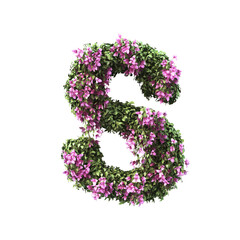 3d rendering of Bougainvillea alphabet set 2	
