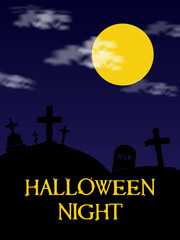 Halloween night poster design for flyer, poster, print out, website, template and more