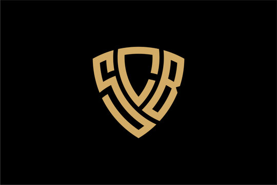 SCB creative letter shield logo design vector icon illustration