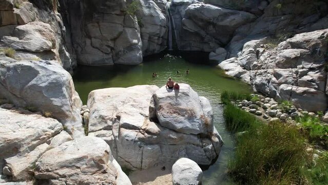 oing down hiden oasis with tropical waterfall cobo san lucus mexico