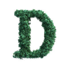 3D rendering of cannabis alphabet set 2	
