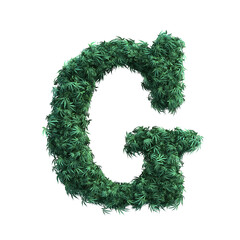 3D rendering of cannabis alphabet set 2	
