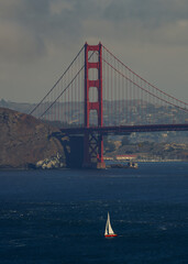 Sailing the bay waters of San Francisco Ca. under the Golden Gate