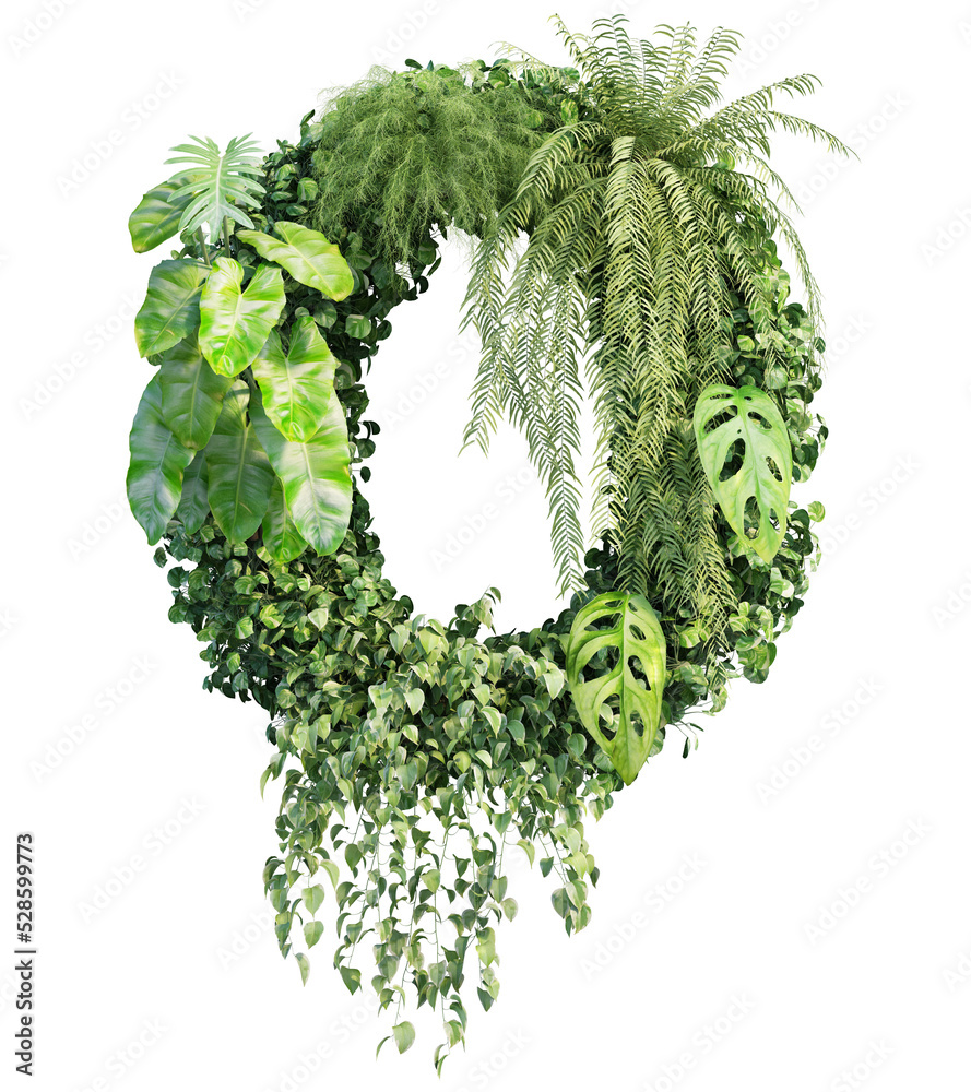 Wall mural 3d rendering of vertical garden alphabet